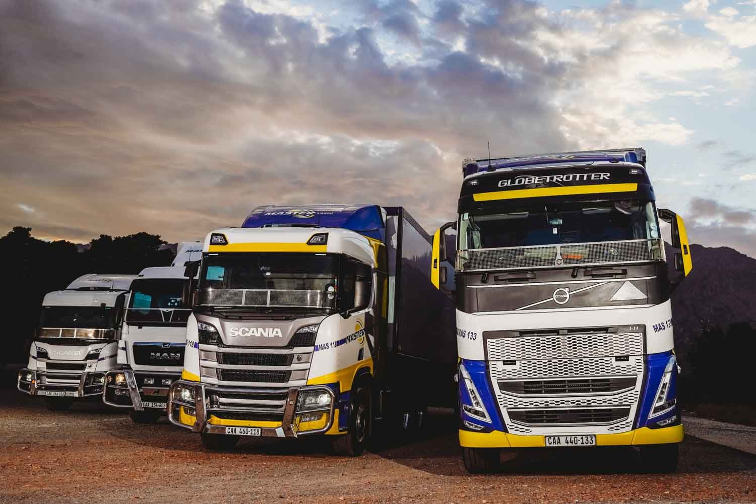 Master Cargo fleet lined up at the depot